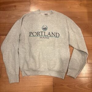 Fruit of the Loom Gray Portland Maine Women's Sweatshirt